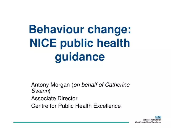 behaviour change nice public health guidance
