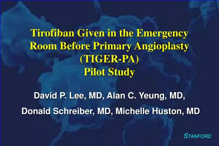 tirofiban given in the emergency room before primary angioplasty tiger pa pilot study