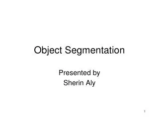 Object Segmentation