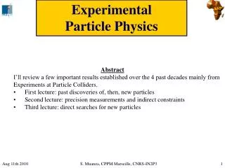 Experimental Particle Physics