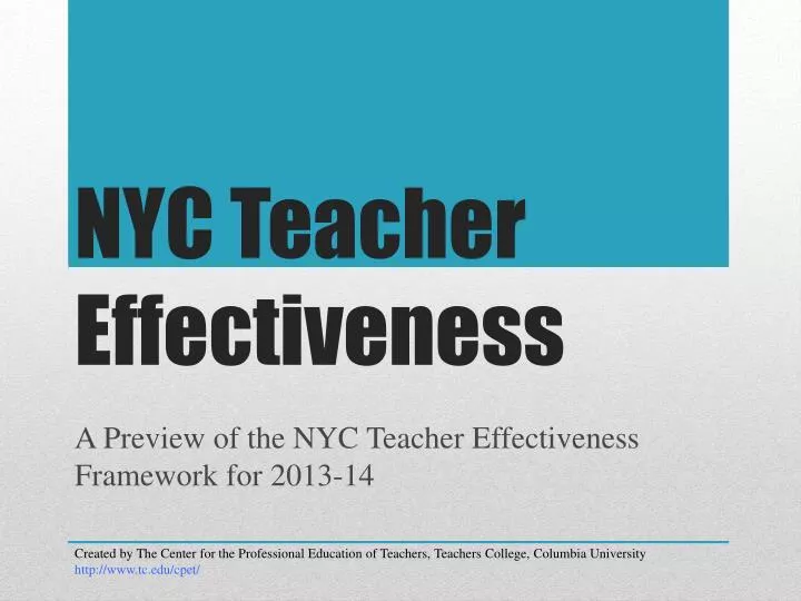 nyc teacher effectiveness