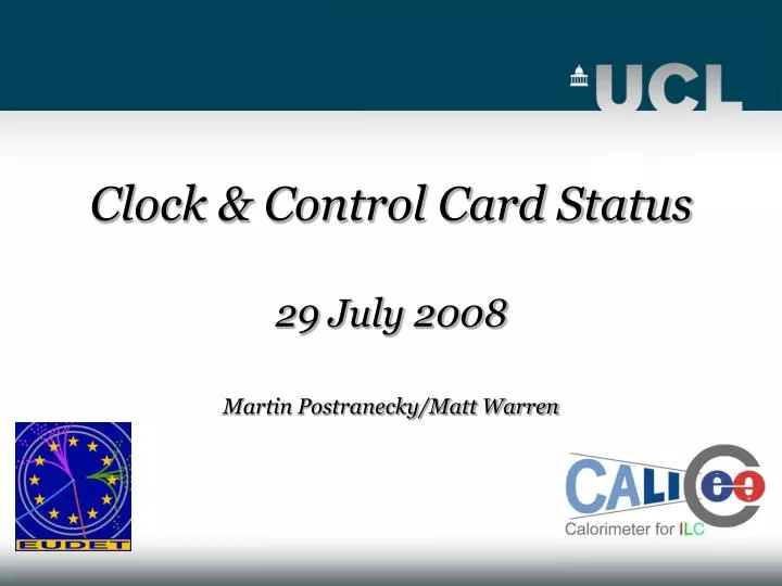 clock control card status 29 july 2008 martin postranecky matt warren