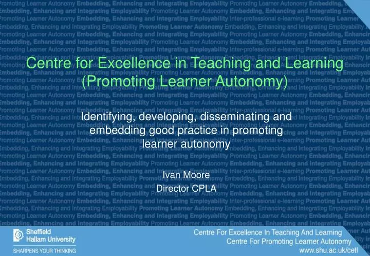 centre for excellence in teaching and learning promoting learner autonomy