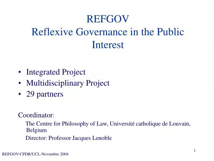 refgov reflexive governance in the public interest