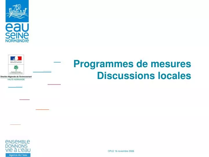 programmes de mesures discussions locales