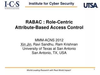 RABAC : Role-Centric Attribute-Based Access Control MMM-ACNS 2012