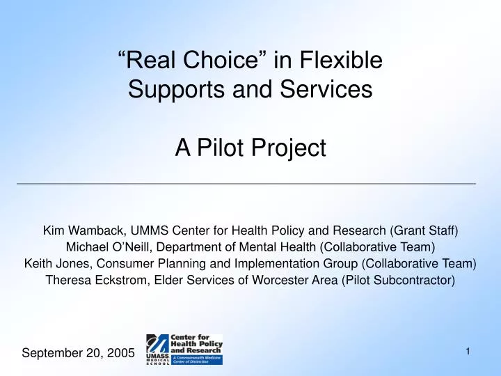 real choice in flexible supports and services a pilot project