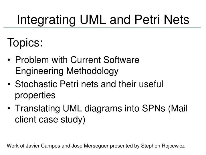 integrating uml and petri nets