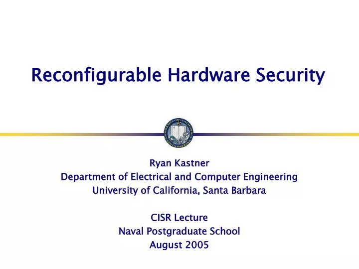 reconfigurable hardware security