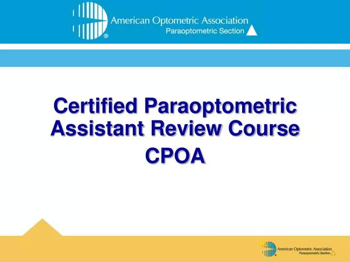 certified paraoptometric assistant review course cpoa