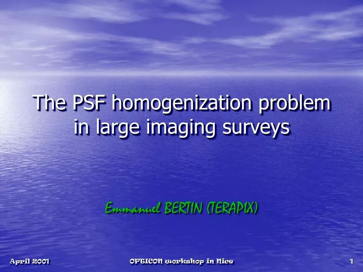 the psf homogenization problem in large imaging surveys