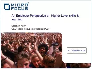An Employer Perspective on Higher Level skills &amp; learning
