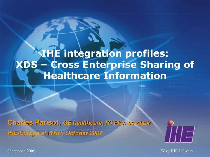 ihe integration profiles xds cross enterprise sharing of healthcare information