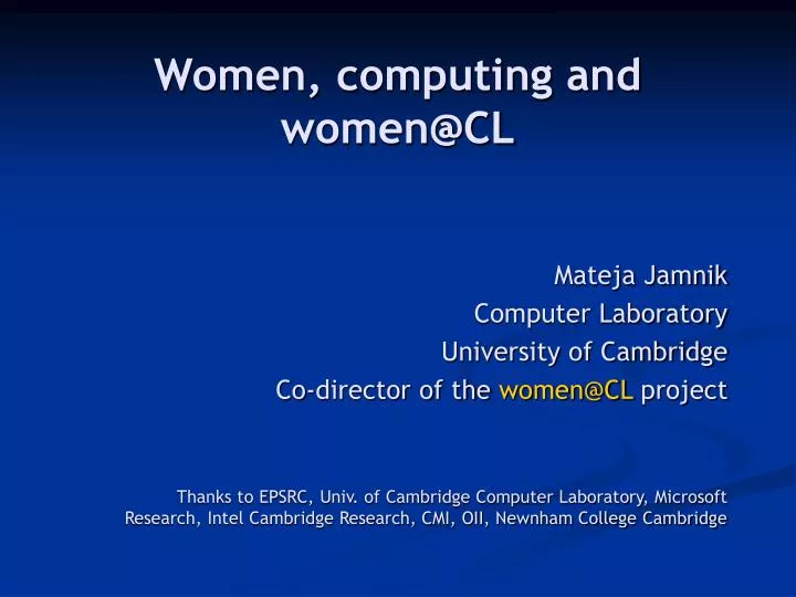 women computing and women@cl