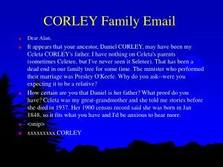 CORLEY Family Email