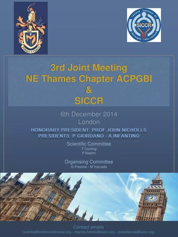 3rd joint meeting ne thames chapter acpgbi siccr