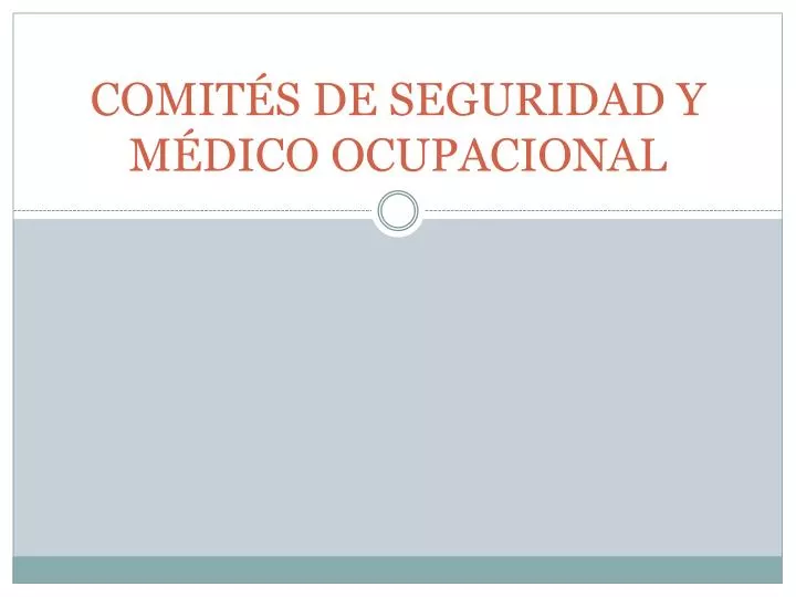 comit s de seguridad y m dico ocupacional