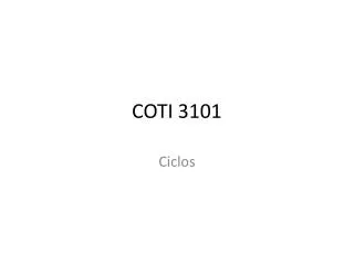 COTI 3101