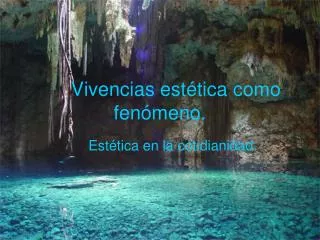 vivencias est tica como fen meno
