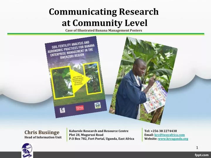 communicating research at community level case of illustrated banana management posters