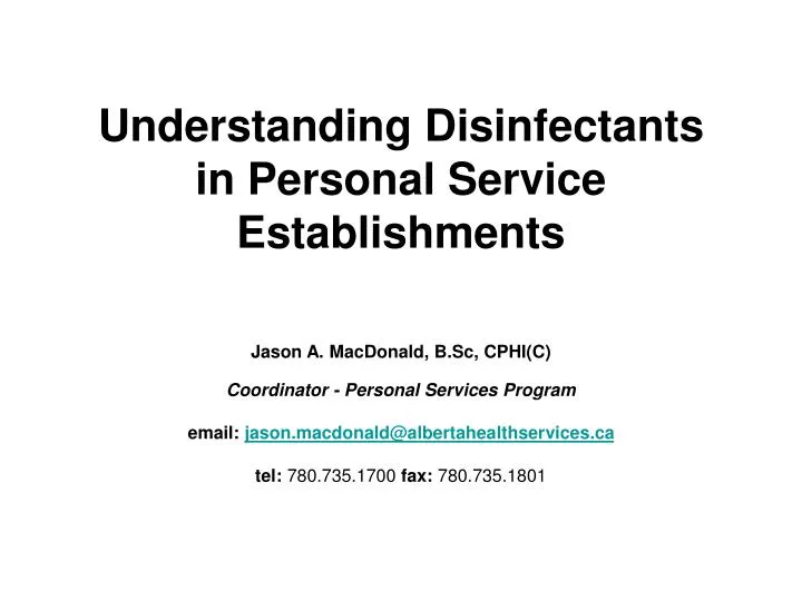 understanding disinfectants in personal service establishments
