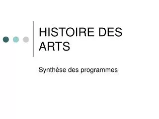 histoire des arts