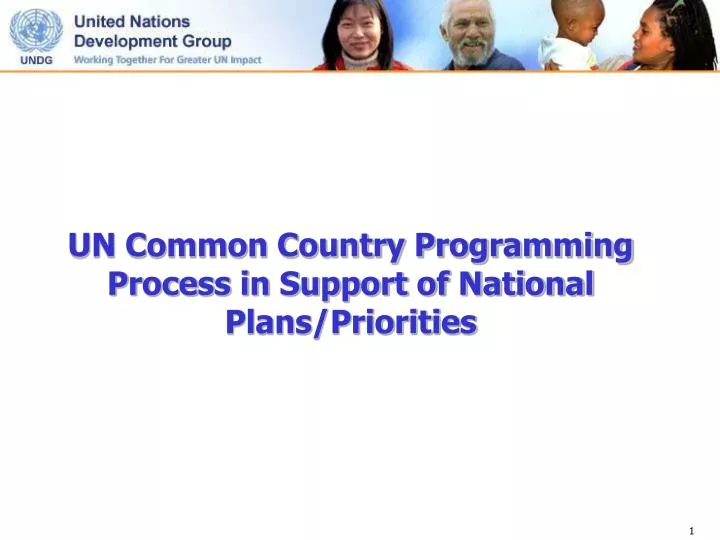 un common country programming process in support of national plans priorities