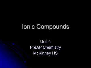 Ionic Compounds