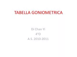 tabella goniometrica