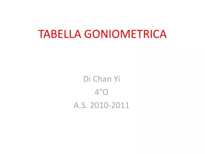 tabella goniometrica