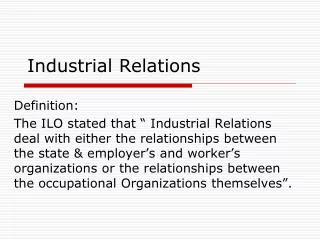 Industrial Relations