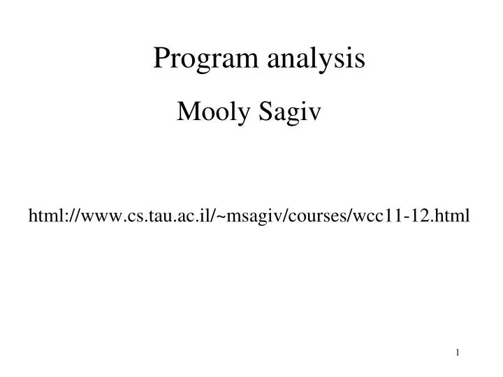 program analysis