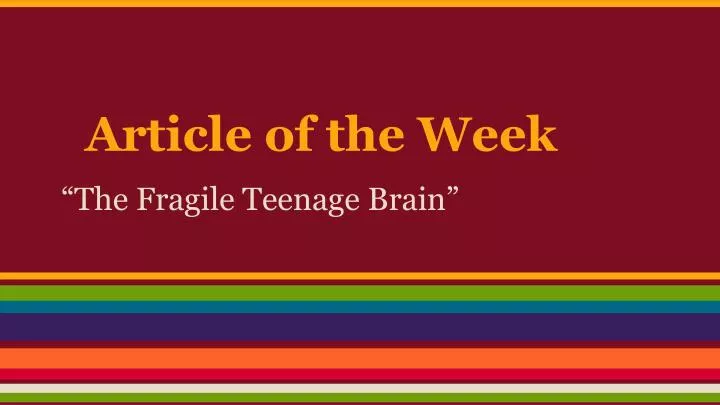 article of the week
