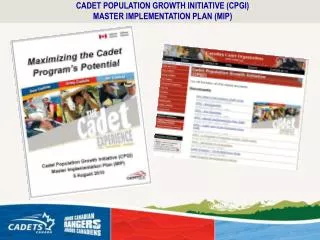 CADET POPULATION GROWTH INITIATIVE (CPGI) MASTER IMPLEMENTATION PLAN (MIP)