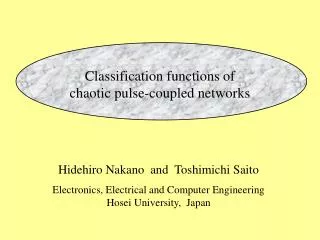 Classification functions of chaotic pulse-coupled networks