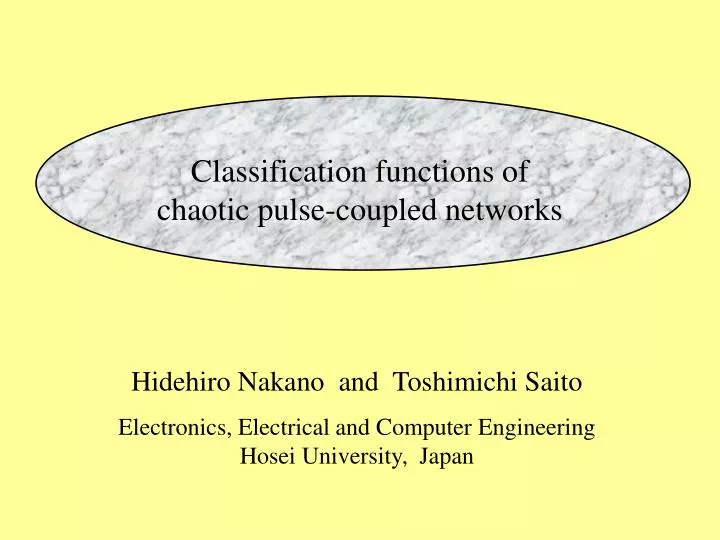 classification functions of chaotic pulse coupled networks
