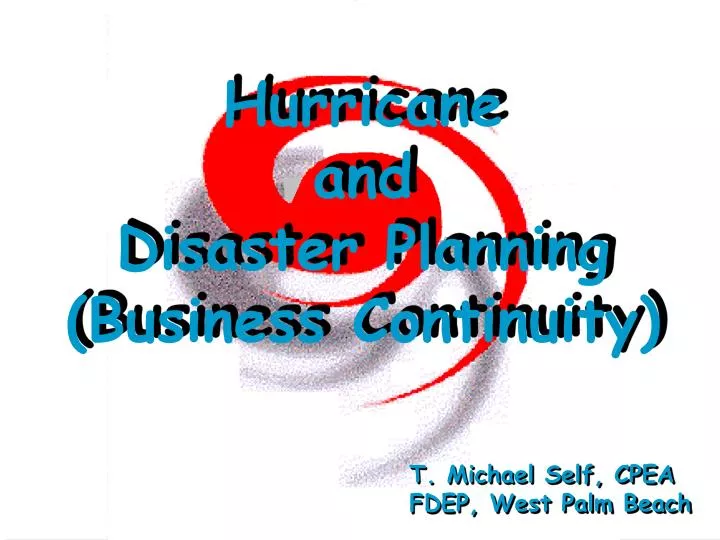 hurricane and disaster planning business continuity