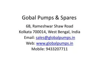 Gobal Pumps &amp; Spares