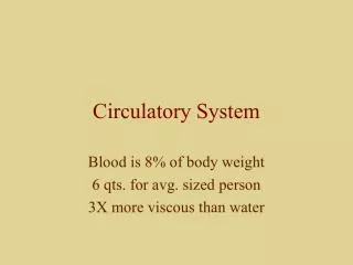 Circulatory System