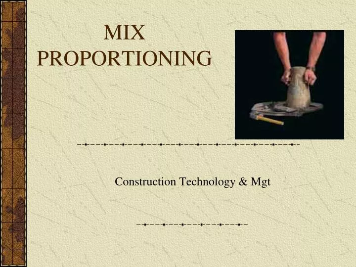 mix proportioning