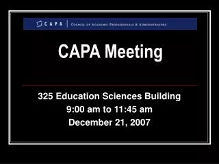 CAPA Meeting