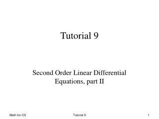 Tutorial 9