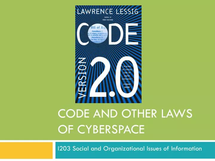 code and other laws of cyberspace