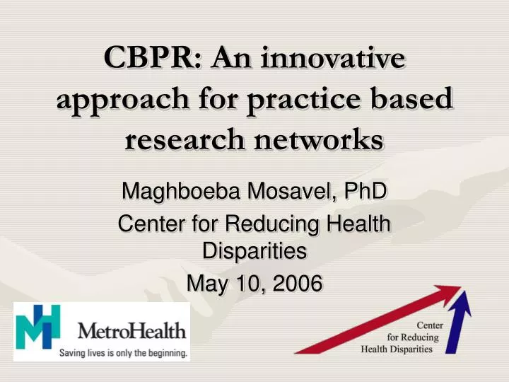 cbpr an innovative approach for practice based research networks