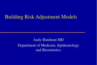 Building Risk Adjustment Models