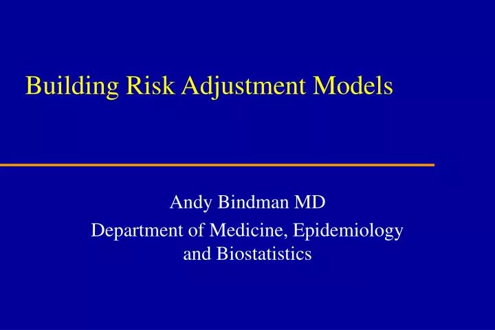 building risk adjustment models
