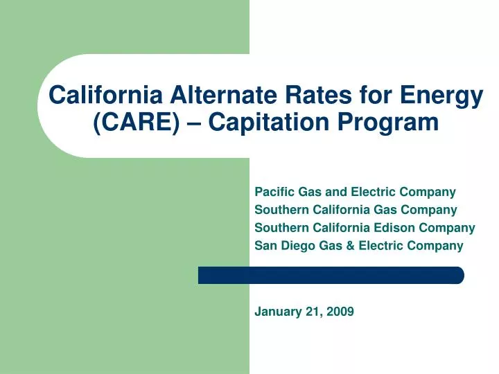 california alternate rates for energy care capitation program