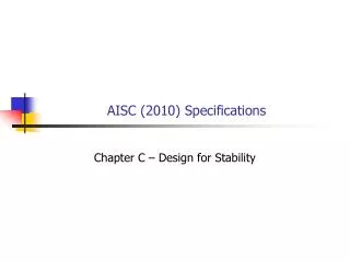 AISC (2010) Specifications