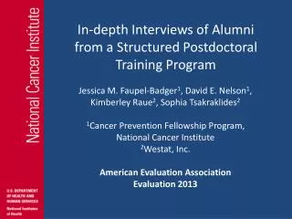 In-depth Interviews of Alumni from a Structured Postdoctoral Training Program