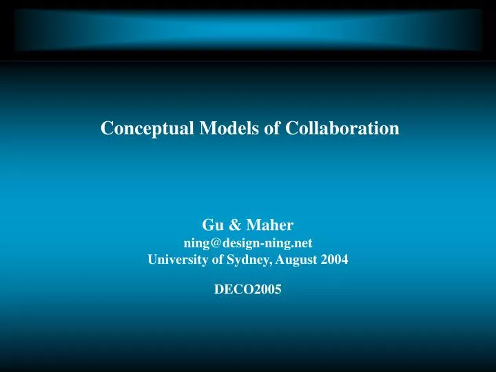 conceptual models of collaboration